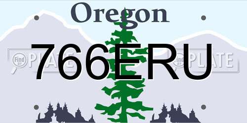 766ERU Oregon License Plate