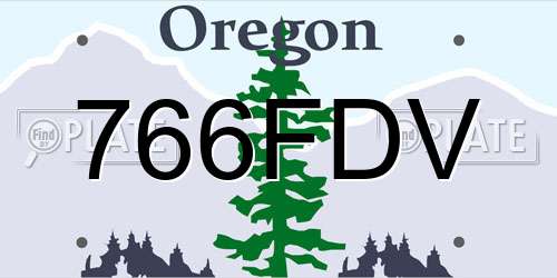 766FDV Oregon License Plate