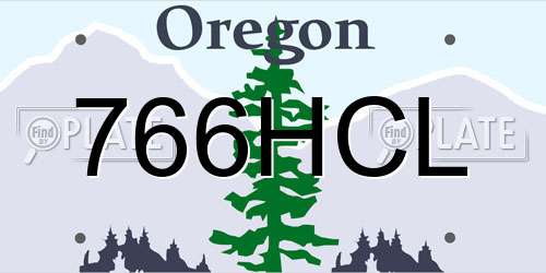 766HCL Oregon License Plate