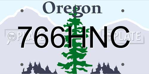 766HNC Oregon License Plate