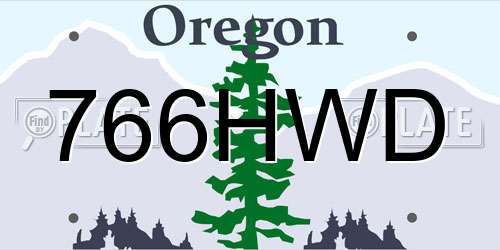 766HWD Oregon License Plate