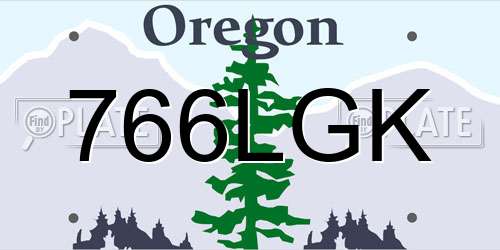 766LGK Oregon License Plate