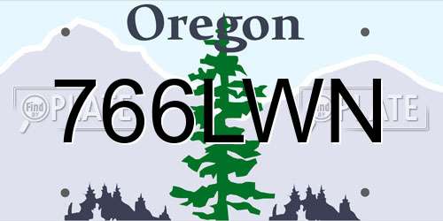 766LWN Oregon License Plate