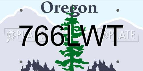 766LWT Oregon License Plate