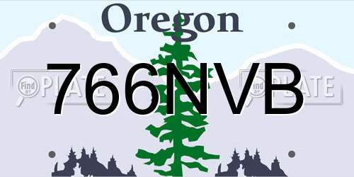 766NVB Oregon License Plate