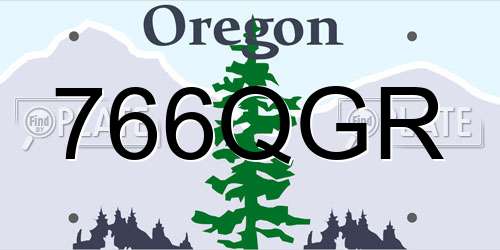 766QGR Oregon License Plate