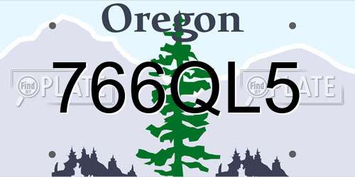 766QL5 Oregon License Plate