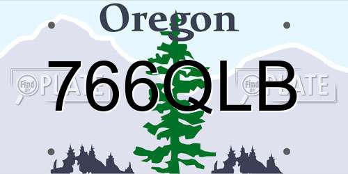766QLB Oregon License Plate