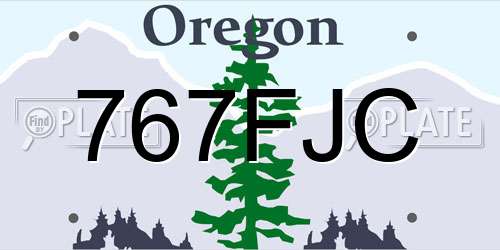 767FJC Oregon License Plate