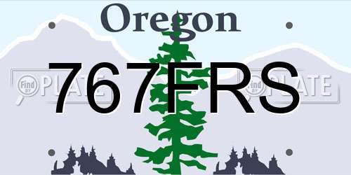 767FRS Oregon License Plate