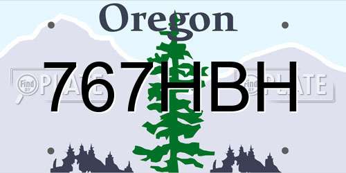 767HBH Oregon License Plate