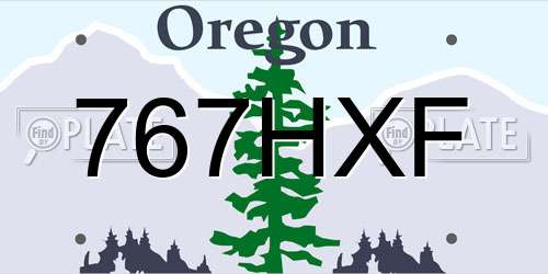767HXF Oregon License Plate