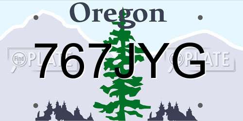 767JYG Oregon License Plate