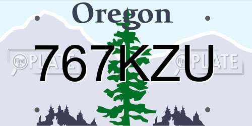 767KZU Oregon License Plate