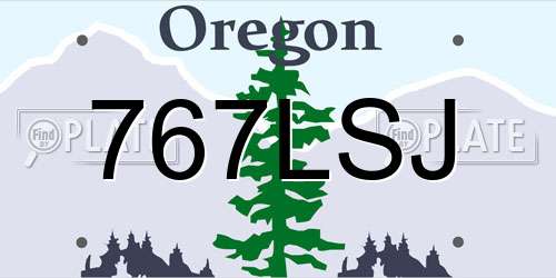 767LSJ Oregon License Plate