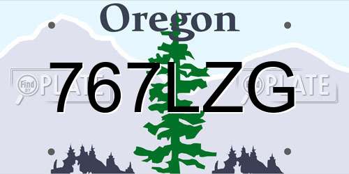 767LZG Oregon License Plate