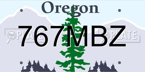 767MBZ Oregon License Plate