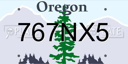767NX5 Oregon License Plate