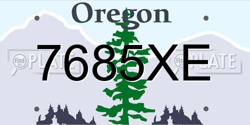 7685XE Oregon License Plate