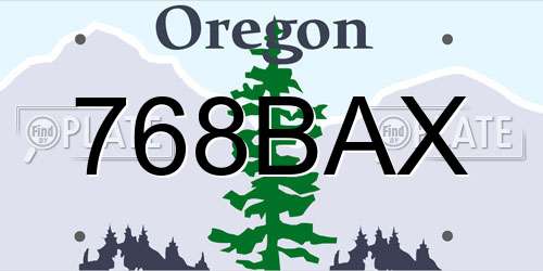 768BAX Oregon License Plate