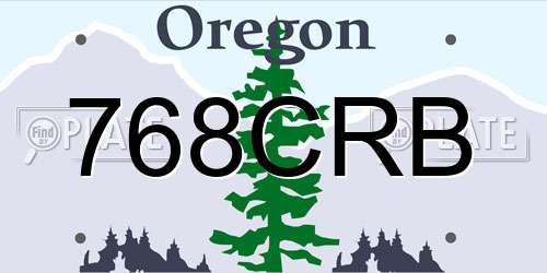768CRB Oregon License Plate