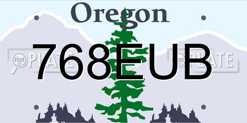 768EUB Oregon License Plate