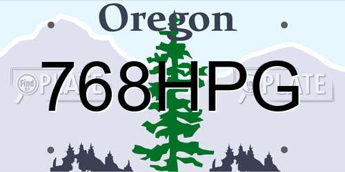 768HPG Oregon License Plate