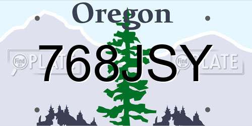 768JSY Oregon License Plate