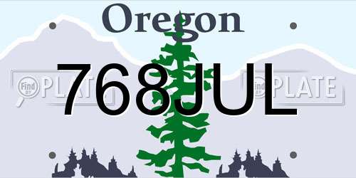 768JUL Oregon License Plate