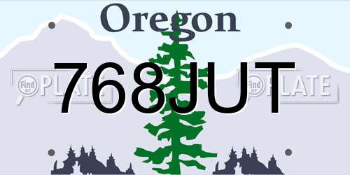 768JUT Oregon License Plate