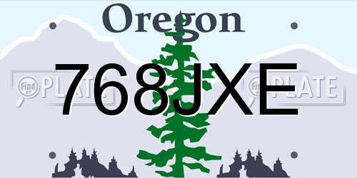 768JXE Oregon License Plate