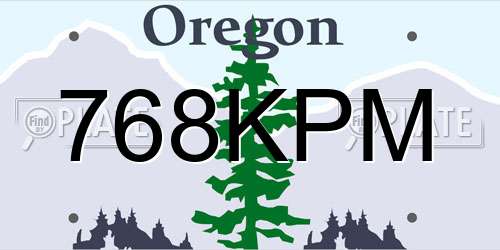 768KPM Oregon License Plate