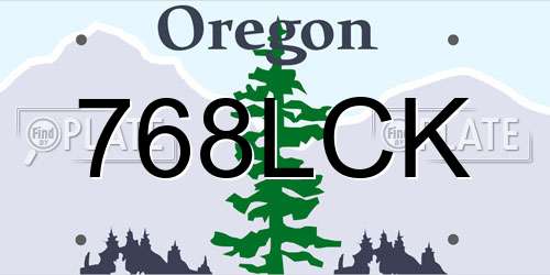 768LCK Oregon License Plate
