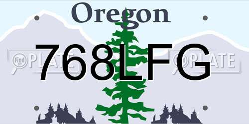 768LFG Oregon License Plate