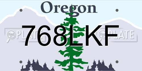 768LKF Oregon License Plate