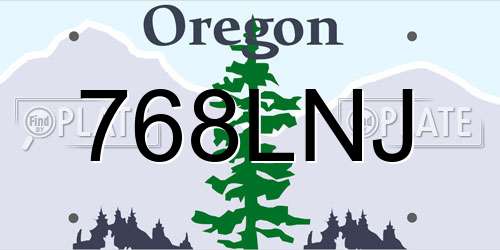 768LNJ Oregon License Plate