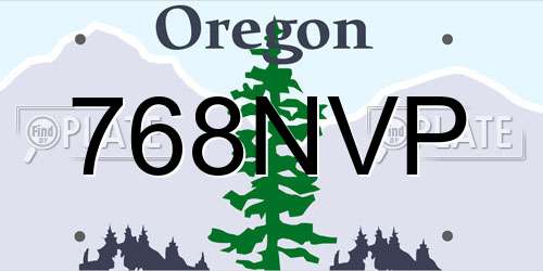 768NVP Oregon License Plate