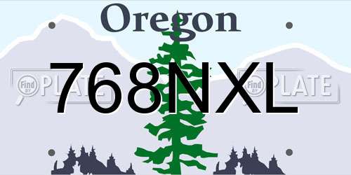 768NXL Oregon License Plate