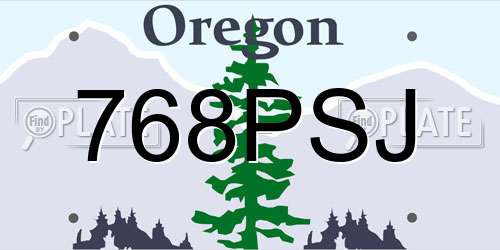 768PSJ Oregon License Plate