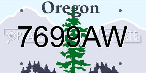 7699AW Oregon License Plate