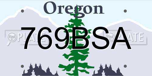 769BSA Oregon License Plate