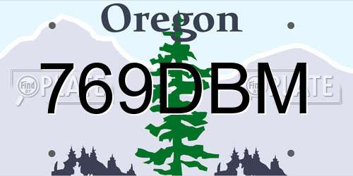 769DBM Oregon License Plate