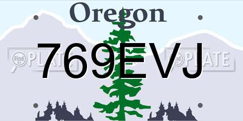 769EVJ Oregon License Plate