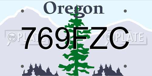 769FZC Oregon License Plate