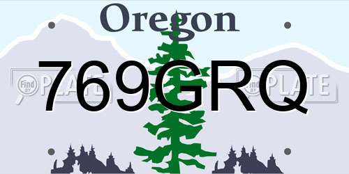 769GRQ Oregon License Plate