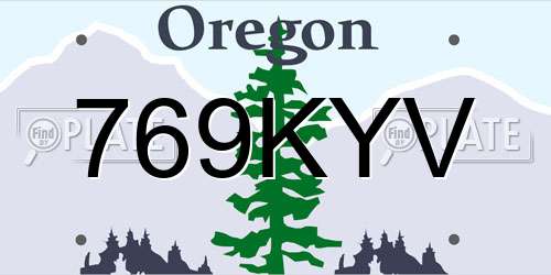 769KYV Oregon License Plate