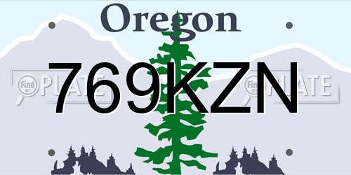 769KZN Oregon License Plate