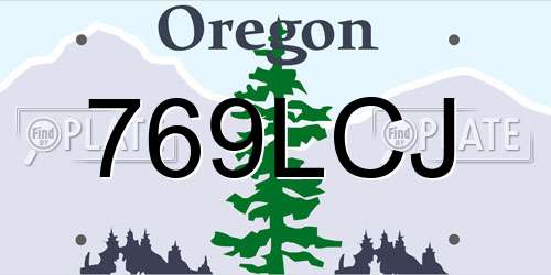 769LCJ Oregon License Plate