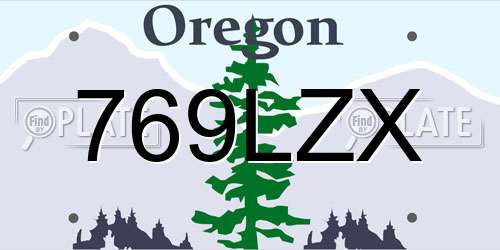 769LZX Oregon License Plate