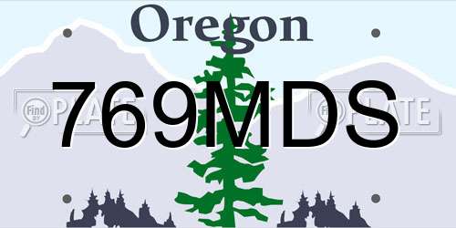 769MDS Oregon License Plate